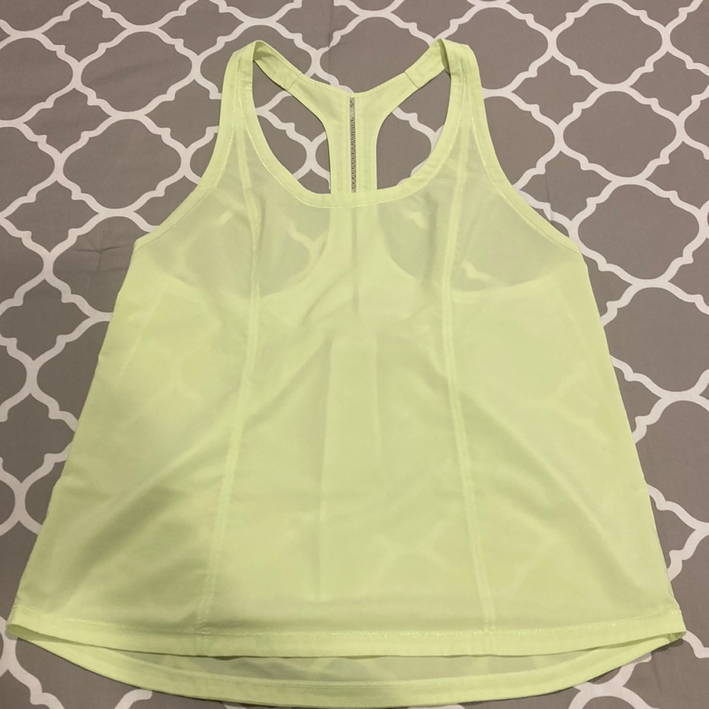 Lululemon lightened up singlet clear mint neon green yellow 6